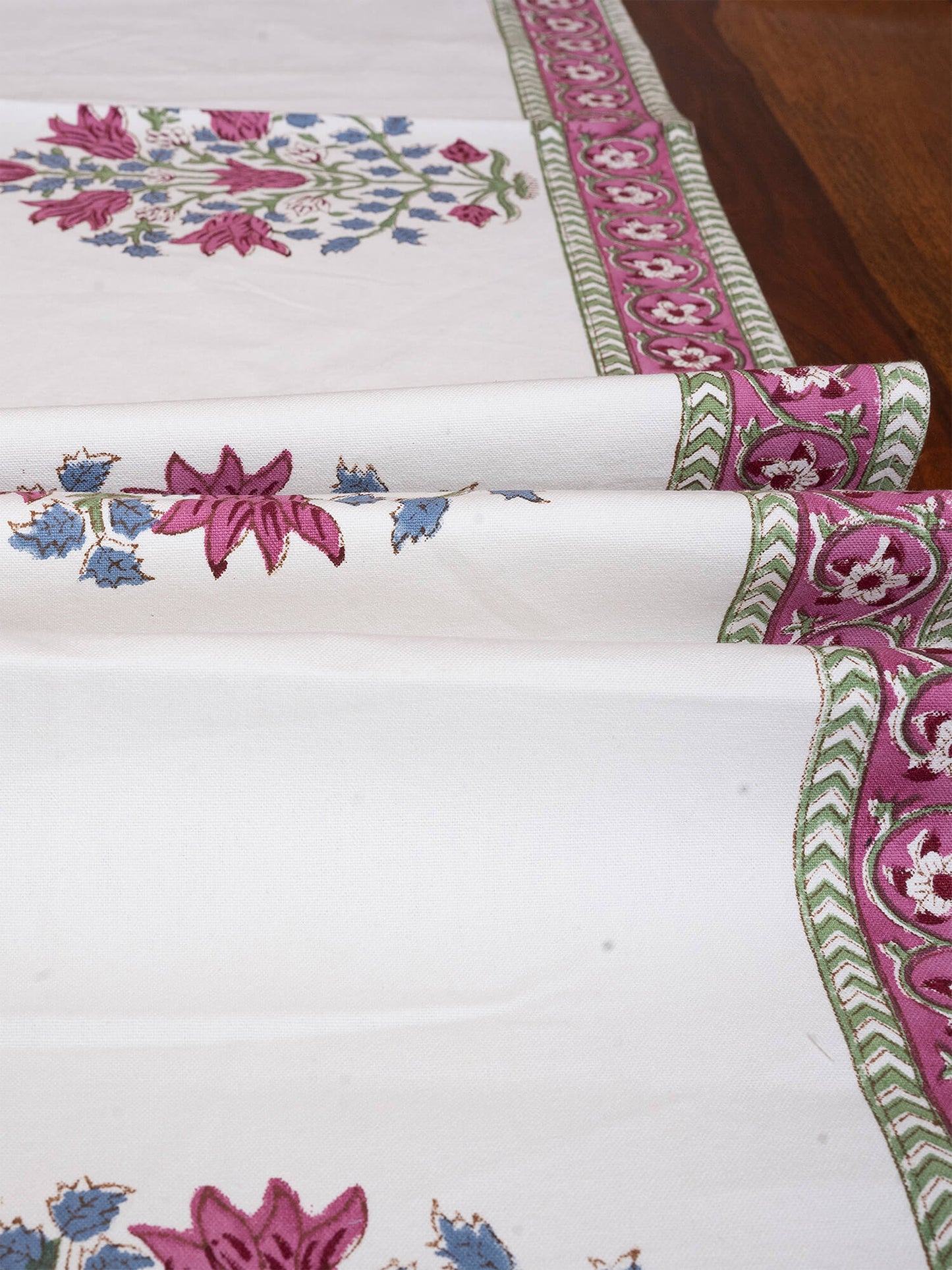 Hunar Bagh Collection - Hand Block Printed Canvas Table Runner – 13x72 inches